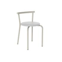 Banqueta Sala de Jantar 105 Kit 2 Un Prata - Assento Courano Branco - Carraro Banqueta Sala de Jantar 105 Kit 2 Un Prata - Assento Courano Branco - Carraro