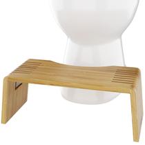 Banqueta sanitária Squatty Potty Oslo Folding Bamboo 18 cm marrom