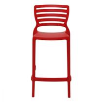 Banqueta Sofia Alta Vermelha Fibra de Vidro Tramontina