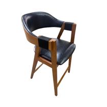 Banqueta Sofia Com Braço Detalhe Corda Naval - material sintético Preto