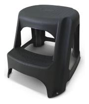 Banqueta Step Multiuso 2 Degraus Preta Antiderrapante Para Casa E Organização Banqueta Step Multiuso 2 Degraus Preta Antiderrapante Para Casa E Organização