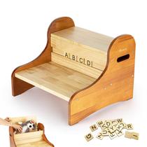 Banqueta StrongTek Toddler de 2 degraus de madeira com armazenamento