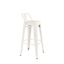 Banqueta Tolix Alta - Encosto Baixo - Cor Branca Off White