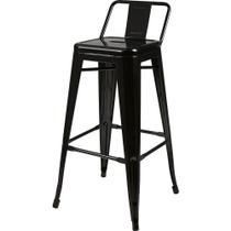 Banqueta Tolix com Encosto cor Preta 93 cm - 54370 Banqueta Tolix com Encosto cor Preta 93 cm - 54370