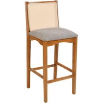 Banqueta Toscana Madeira Maciça Encosto Tela Sling