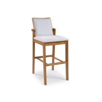 Banqueta Urze Estofada com Borda de Madeira