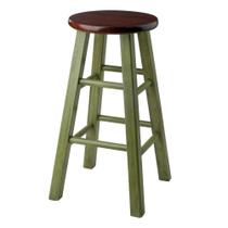 Banqueta Winsome Wood Ivy Rustic Green/Walnut 24 polegadas Banqueta Winsome Wood Ivy Rustic Green/Walnut 24 polegadas