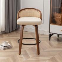 Banqueta YOUUGIOR Giratória 63 cm Rattan Bege material sintético