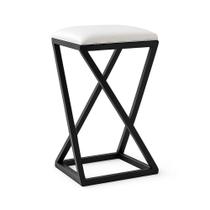 Banqueta Z Baixa 50 Cm Banquinho Cozinha Balcão Bar material sintético Branco Banqueta Z Baixa 50 Cm Banquinho Cozinha Balcão Bar material sintético Branco