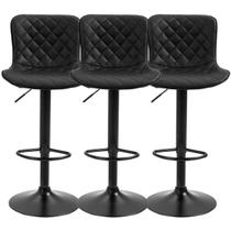 Banquetas Com Encosto Giratória Cozinha Bar Balcão Kit 03 Un