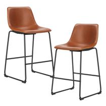 Banquetas DUMOS 66 cm Altura de Balcão Conjunto 2 material sintético Marrom Banquetas DUMOS 66 cm Altura de Balcão Conjunto 2 material sintético Marrom