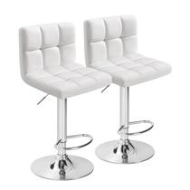 Banquetas Furmax Ajustáveis em Couro PU com Giro - Conjunto de 2