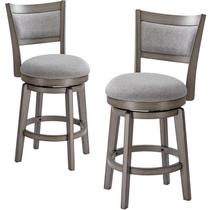 Banquetas Giratórias PrimeZone 61cm Encosto Alto Cinza Conjunto 2 Banquetas Giratórias PrimeZone 61cm Encosto Alto Cinza Conjunto 2