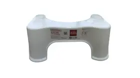 Banquinho Auxiliar Para Vaso Sanitário Apoio Pés de Cócoras Banheiro Criança Gestante Constipação Branca