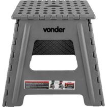 Banquinho Banqueta de Plástico Dobrável Multiuso 360mm Vonder Cor Cinza