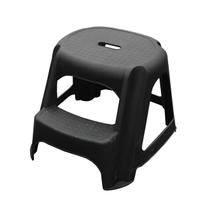 Banquinho Com Degrau Antiderrapante Preto de 35 cm - Poly Plast