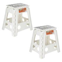 Banquinho De Plastico Banqueta Dobravel Grande Ordene 2 Unid
