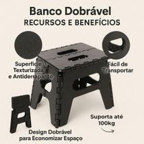 Banquinho Dobrável de Plástico Resistente e Portátil Multiuso Banquinho Dobrável de Plástico Resistente e Portátil Multiuso