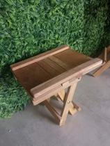Banquinho Dobrável E Mesinha Portátil De Madeira 2 Em 1