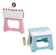 Banquinho Dobrável Multiuso Crianças e Adultos Banqueta Plástico Resistente (COR SORTIDA)