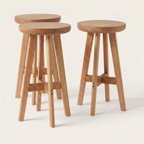 Banquinho Médio 50cm em Madeira Maciça para Sala, Quarto, Cozinha e Área Gourmet Banco de Apoio Resistente Banqueta Arveni Banquinho Médio 50cm em Madeira Maciça para Sala, Quarto, Cozinha e Área Gourmet Banco de Apoio Resistente Banqueta Arveni