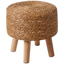 Banquinho para pés otomano YMYNY, ervas marinhas naturais, tecido à mão, 32 cm Banquinho para pés otomano YMYNY, ervas marinhas naturais, tecido à mão, 32 cm