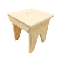 Banquinho Pequeno De Madeira Pinus Maciço Reforçado Rustico