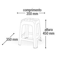 Banquinho plastico multiuso cadeira de jardim banco banqueta de jardim arqplast branca