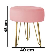 Banquinho Tipo Puff Pé de Ferro Dourado