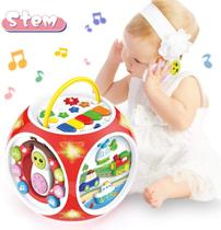 BAOLI 6 em 1 Baby Musical Activity Cube Center Toy for Toddlers Boys Girls Gifts 18Months and up Preschool Educational Learning Music Toy with Piano Light Music (Random Color)