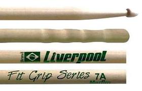 Baqueta Liverpool Fit Grip Marfim (Padrão 7A) FIT7AM com Cabo Ondulado Ponta de Madeira