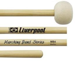 Baqueta Liverpool Marching Band Series MB4 Marfim para Bumbos Marciais de 24 e 26 Ponta Feltro Baqueta Liverpool Marching Band Series MB4 Marfim para Bumbos Marciais de 24 e 26 Ponta Feltro