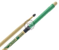 Baqueta Spanking Comfort Grip 7A com Ponta de Nylon Verde cabo emborrachado e menos lisa (116767)