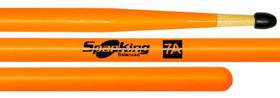 Baqueta Spanking Linha Luminosa 7A Clássica Laranja Fluorescente com Ponta de Nylon (110889)