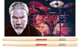 Baqueta Wincent Signature Tomas Haake (Meshuggah) Padrão 2B comprida Fabricada na Suécia com cera protetora Baqueta Wincent Signature Tomas Haake (Meshuggah) Padrão 2B comprida Fabricada na Suécia com cera protetora