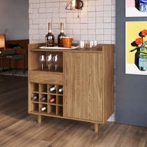 Bar Adega Brisa 90cm MDP Porta MDF Pés em Madeira Merk