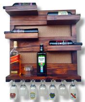 Bar Adega de Parede Madeira Imbuia Vinhos Whisky Bebidas