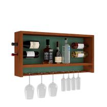 Bar Adega de Vinho de Parede em Madeira com Porta-Taças - 6030