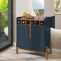 Bar adega lizz casa d 79 cm altura azul cobalto/cedro