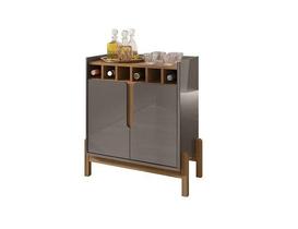 Bar Adega Lizz Cinza Perola/Cedro - Casa D Móveis Bar Adega Lizz Cinza Perola/Cedro - Casa D Móveis