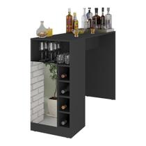 Bar Bancada com Adega 1 Porta e Espelho Multimóveis Mp1090 Preto Bar Bancada com Adega 1 Porta e Espelho Multimóveis Mp1090 Preto