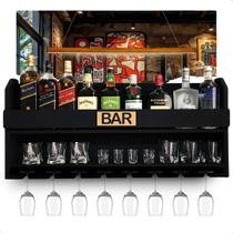 Bar Barzinho De Parede Adega Madeira Garrafas Mdf Aparador Bebidas Preto Fosco