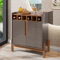 Bar com Adega Madrid Cinza Perola Cedro Bar com Adega Madrid Cinza Perola Cedro