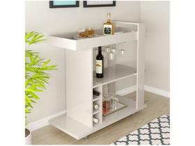Bar Com Espelho e Porta Taças e Garrafas Artely Amazonas Cor Off White Bar Com Espelho e Porta Taças e Garrafas Artely Amazonas Cor Off White