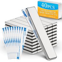 Bar Magnet Grtard, pacote com 40 unidades, neodímio 60x10x3mm com adesivo