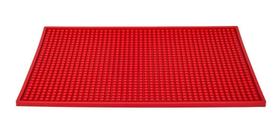 Bar Mat 45 X 30 Vermelho Porta Copos Escorredor