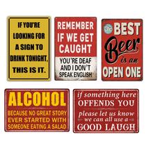 Bar Signs Masleo Funny Vintage Metal Lat 10x40cm 5 peças Bar Signs Masleo Funny Vintage Metal Lat 10x40cm 5 peças