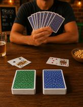 Baralho 2 Jogos De Cartas 100% Plástico Impermeável Não Marca Truco Pôquer Canastra Profissional