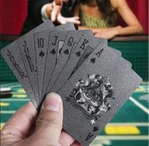 Baralho Black A Prova D'agua Cartas Flexível Poker Mágica Truco