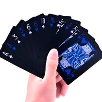Baralho Black Poker Cartas Jogos Resistente à Água Cor Azul